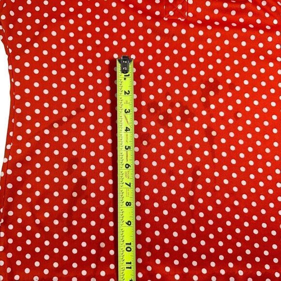 Vintage Teddi of California Polkadot Short Sleeve Collared V-neck Blouse Size M - Picture 4 of 7